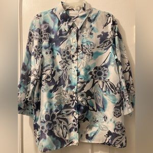 Alfred Dunner print blouse size 10